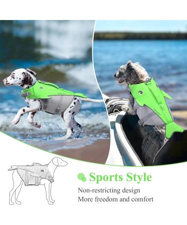 VIVAGLORY Dog Life Vest: Bright Green XS Sports Style Life Jacket for Small & Medium Dogs - Adjustable Straps, Easy On & Off - 43-51 cm Ribcage Girth - Buy Online on GoSupps.com