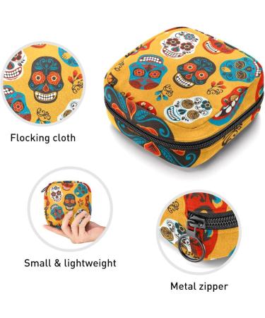 Womens Gothic Punk Storage Pockets - Stillpad Holder with Skull & Flower - Portable Feminine Product Bag - Buy Online on GoSupps.com