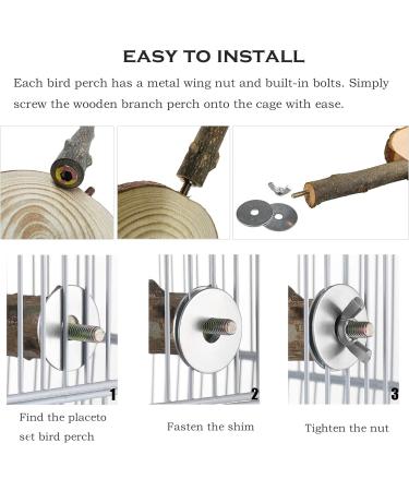 Allazon Bird Toys - 4 Natural Wood Perches & Swing Sets for Parrots | Durable & Safe Bird Accessories - Buy Online on GoSupps.com