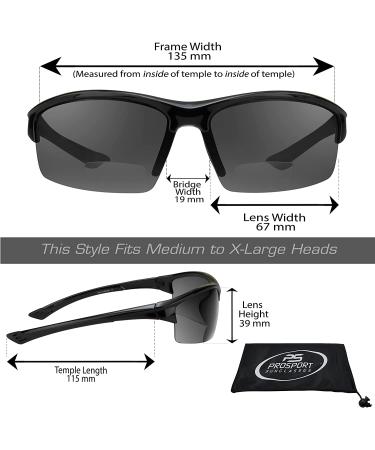 proSPORT Polarized Bifocal Sunglasses with Smoke Brown Lens Tint for Men and Women - 2.0x Magnification - Includes Zipper Case, Retainer, and Microfiber - Buy Online on GoSupps.com