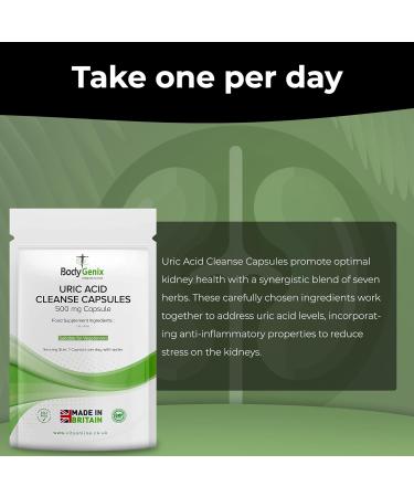 Bodygenix Uric Acid Cleanse Capsules - Made in the UK - Kidney Support - 30 Capsules - Buy Online on GoSupps.com