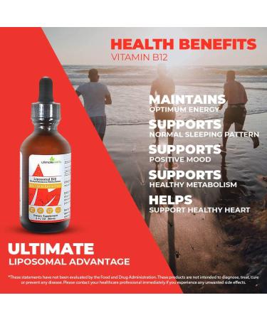 UltimateVitality Liposomal B12 Methylcobalamin Liquid with Folate - Maximum Absorption Formula - 2 Ounces - Buy Online on GoSupps.com