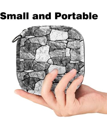 Brick Wall Texture Menstruation Pad Bag - Portable Storage for Teen Girls & Women | Stylish Zipper Pocket for Menstrual Cups - Buy Online on GoSupps.com