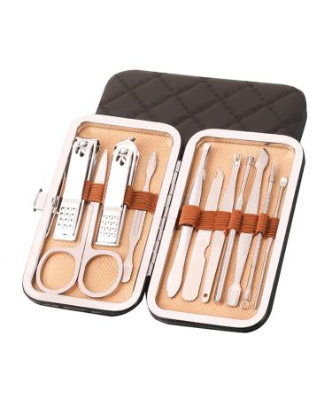 ZSLBMD 11-Piece Nail Clipper Set Home Eyebrow Clipper Ear Acne Remover Nail Clipper Beauty Manicure Tool 11-6.5CM B