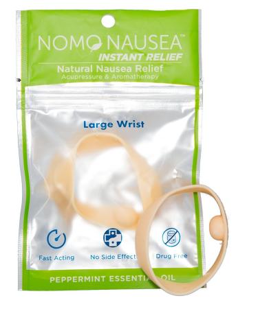 NoMo Nausea Nomo Nausea Instant Relief Large Nude Aromatherapy Anti-Nausea Bands with Acupressure Nude Large Peppermint 2 Count