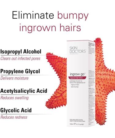 Skin Doctors Ingrow Go 120ml - Ingrown Hair Lotion for Smooth Skin - Buy Online on GoSupps.com
