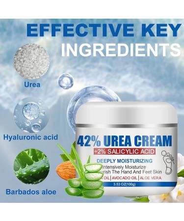 42% Urea Cream with 2% Salicylic Acid- Urea Cream for Feet - Foot Cream for Dry Cracked Heels and Feet - Callus Remover Gel Foot Lotion - Moisturizing & Smoothing Skin - For Elbows Hands and Knees - Buy Online on GoSupps.com