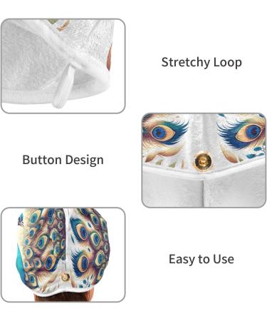 Peacock Hair Towel 2 Pack - Super Absorbent Quick Drying Turbans for Women & Girls | Perfect Hair Drying Solution - Buy Online on GoSupps.com