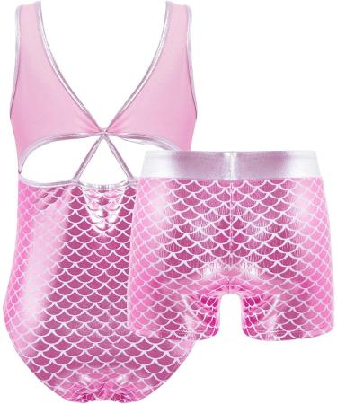 Hedmy Kids Girls Sleeveless Leopard Dance Leotard and Shorts Outfit - Light Pink, Size 8 Years - Buy Online on GoSupps.com