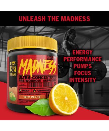 Mutant Madness Pre-Workout Supplement 225g - Peach Mango | Intense Energy Boost for High Intensity Workouts - Buy Online on GoSupps.com