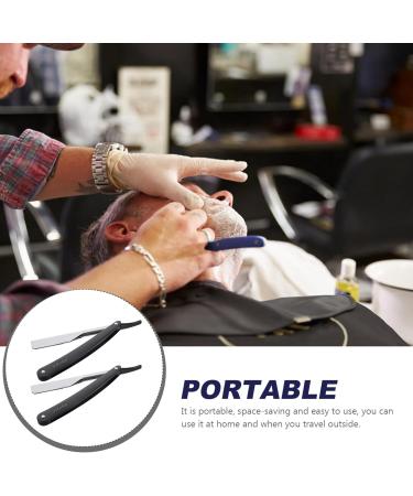 Minkissy 2-Pack Men's Razor Blades - Safe Body Razor for Barbers & Hairdressers - Black Razor Knife Holder - International Shipping Available - Buy Online on GoSupps.com