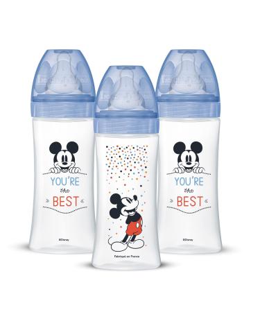 Dodie Set of 3 Anti-Colic Initiation+ Baby Bottles Mickey 330ml +6 Months Round Teat Flow 3