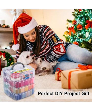 INSCRAFT 403 Pack Embroidery Floss Set - 250 Colors Cross Stitch Thread with 153 Pcs Tools in 4-Tier Storage Box - Buy Online on GoSupps.com