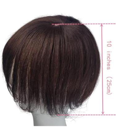Bangs Bangs Hair Clip in Human Hair Bangs Middle Part Indian Fringe Hairpieces Straight Natural Hair Crown Topper Clip in Top Hairpieces for Women with Thinning Hair for Women Curved Bangs for Daily Dark Brown - Buy Online on GoSupps.com