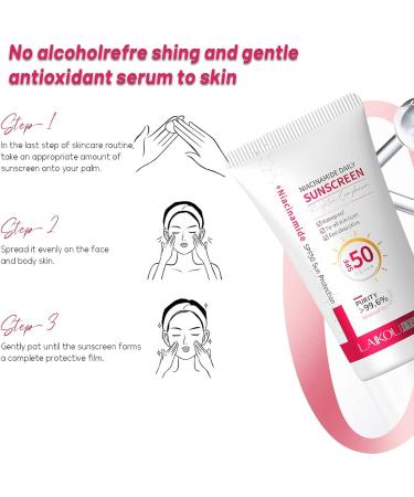 Nicotinamide Sunscreen SPF 50+ Sun Cream SPF 50+ Oil Control Face Sun Cream SPF 50 PA++++ Suncream Factor 50 for Face Waterproof Travel Sun Cream Ultra Light UVA & UVB Protetion Non-Perfumed - Buy Online on GoSupps.com