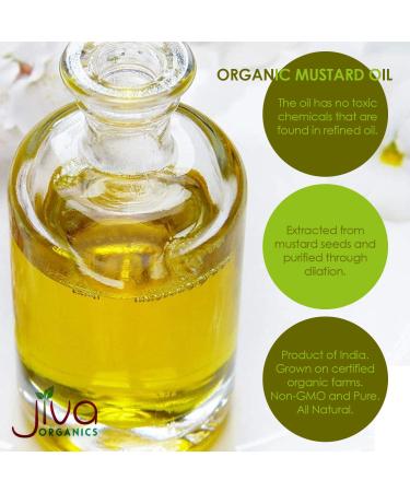 Jiva Organics Organic Mustard Oil 1L - Non-GMO Premium Cold Pressed 33.8 Fl Oz - Buy Online on GoSupps.com