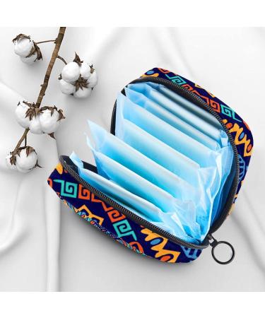 Menstruation Pad Bag with Zipper | Women's Napkin & Tampon Storage | South American Indian Pattern | Stylish & Functional Collection Bags for Women & Girls - Buy Online on GoSupps.com