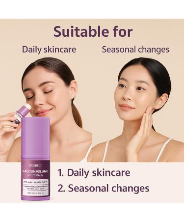 Mtmult Calcium Balm Stick with Coconut Oil & Jojoba Oil - Anti-Aging Sagging Wrinkles | Multi-Use with Volume Collagen (Almond Vitamin E 3 PCS) - Buy Online on GoSupps.com
