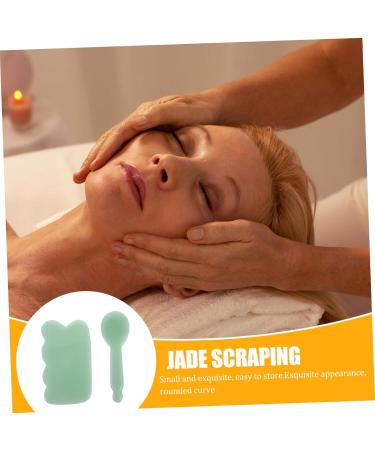 Frcolor 2-in-1 Jade Face Massager & Scraper - Portable Therapeutic Massage Tool for Relaxation & Relief - International Shipping Available - Buy Online on GoSupps.com