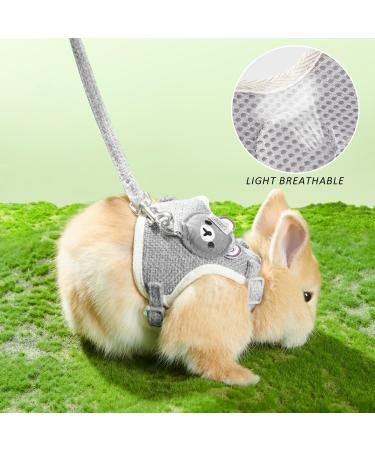 Shop Premium Rabbit Accessories: Harnesses Collars Leashes & Dishes for Small Animals - Adjustable & Breathable (Gray) - Buy Online on GoSupps.com