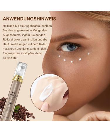 MEITREND Coffee eye serum eye cream against dark circles and bags antiaging eye serum with 360 massage ball remove dark circles eye care for reduced bags wrinkles and fine lines - Buy Online on GoSupps.com