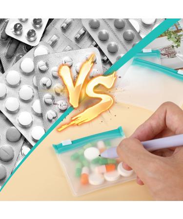 24Pcs Zippered Pill Pouch Bags - Reusable Medicine Organizer for Travel | Slide Lock Self-Sealing Bags for Pills & Vitamins (Green 2.95x2.95 inch - Buy Online on GoSupps.com
