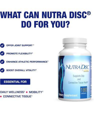 Nutra Disc & Joint Support Supplement - Clinically Formulated Restorative Cartilage Ligament and Tendon Supplement with Patented Meriva Curcumin & Glucosamine and Chondroitin for Adults - 90 Servings 180 Count (Pack of 1) - Buy Online on GoSupps.com