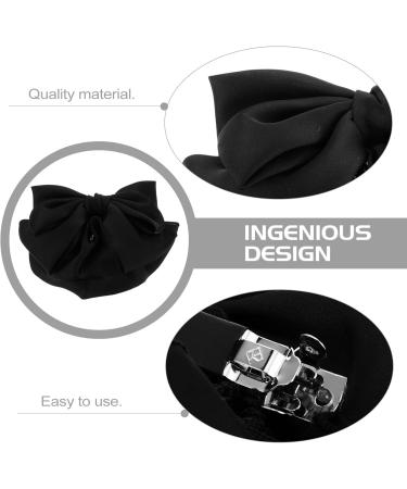 Minkissy Women Hair Clips Black Elastic Bowknot Snood Net Barrette Large Bow Hair Net Bow Knot Hair Clip Bun Cover Hairpin for Lady Women Ribbon Bow Hair Decoration Black Girl Hair Accessories - Buy Online on GoSupps.com