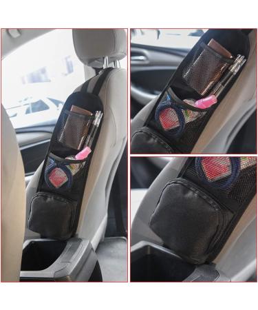 URAQT Car Seat Side Storage Bag with 3 Pockets - Front Seat Mesh Hanging Organizer for Small Items and Drinks - Universal Fit for All Vehicles - Buy Online on GoSupps.com