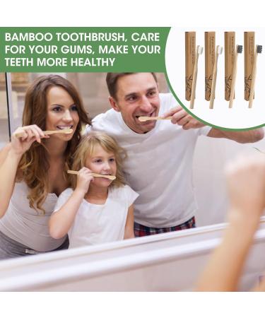 4-Piece Nano Bamboo Toothbrush Set - BPA-Free Extra Soft Bristles Vegan & Eco-Friendly for Sensitive Gums - Travel & Home Use (2 Black 2 White) - Buy Online on GoSupps.com