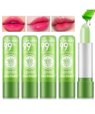 5 pieces aloe vera lipstick set magic temperature color change lip balm long -lasting moisturizer aloe vera jelly lipstick make -up set (set a) - Buy Online on GoSupps.com