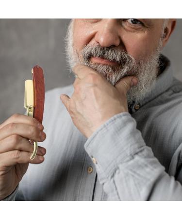 Lurrose Folding Razor Set - Stainless Steel Beard Knife with Protective Cover for Men | Barber Essentials | International Shipping - Buy Online on GoSupps.com