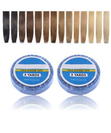 2 Rolls of Tape Extensions Glue Double-sided Adhesive Tape Wig Support Tape Replacement Tape for Tape in Hair Extensions Waterproof Sweat-proof Strong Adhesive Hair System