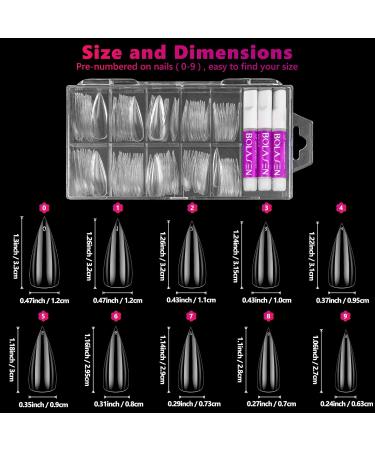 Fully Covering Stiletto Nail Tips - 120 Transparent Gel & Acrylic False Nails | DIY Nail Art & Studios | 10 Sizes Available - Buy Online on GoSupps.com