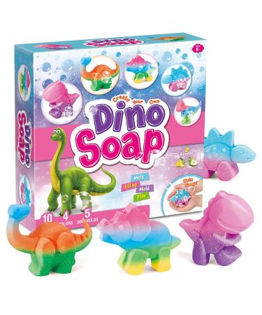 XXTOYS Dino Soap Making Kit - Science Experiments for Kids 6-8 - Dinosaur Soap Crafts Kit for Girls & Boys   Great Dinosaur Toys STEM Gift for Kids  Fun Educational Activity & Science for Ages 4-6