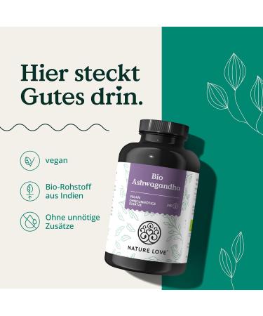 Nature Love Bio Ashwagandha - 240 Capsules | High-Dose 1950mg | Vegan Lab-Tested Quality Sleep Berry from India | Produced in Germany - Buy Online on GoSupps.com