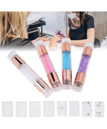4 Sets Manicure Stamper Kit Double Ended Silicone Colorful Manicure Stamp Pen Nail Art Printing Tool with Stamping Plate for Nail Salon Home - Buy Online on GoSupps.com