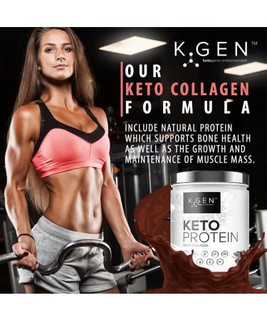 K-GEN Keto Collagen Protein Powder Natural Multi Collagen Chocolate Blend Coconut MCT Vitamin C+B6 | UK Made Advanced Ketosis for Keto & Paleo | Low Carb Free-from: Sugar Whey & Gluten Chocolate 500g 500 g (Pack of 1) - Buy Online on GoSupps.com