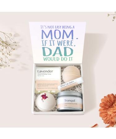 Dear Ava Spa Gifts for Women - Organic Self Care luxury Anti Stress Relaxing Bath and Body Kit Set Basket Box for Her with Heartfelt Card - Funny Mom Dad Gifts