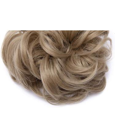 Dark Ash Blonde Wavy Messy Hair Bun Scrunchie Updo Hairpiece Extensions - Buy Online on GoSupps.com