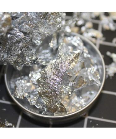 Nuobesty Glitter Powder Leaf - Gold & Silver Flakes for Nail Art Makeup Cakes - 2 Pieces - Buy Online on GoSupps.com