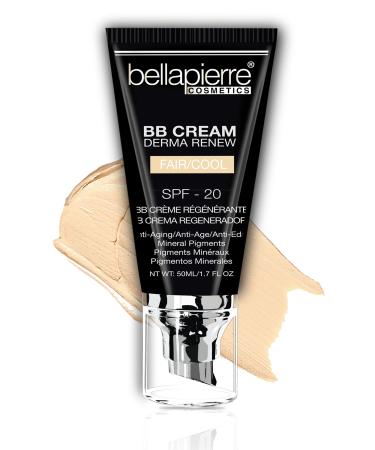 bellapierre BB Cream SPF 20 | Concealer Foundation & Moisturizer | Non-Toxic & Paraben Free | Pump Top Applicator - 48 Grams - Fair Cool