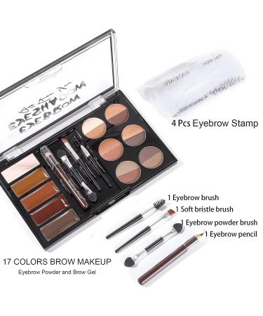 Maepeor 25-Piece Waterproof Eyebrow Kit | 12 Colors Powder, 5 Colors Wax, 4 Stencils, 3 Brushes, 1 Pencil | Ideal for Novice and Professional - Buy Online on GoSupps.com