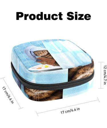 Funny Cat Napkin Storage Bag for Women | Portable Menstrual Cup & Bandages | Perfect First Period Accessories - Buy Online on GoSupps.com