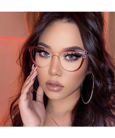 Buy SERONI Cat Eye Blue Light Blocking Glasses for Women & Men | TR90 Metal Temples | Anti-UV | Stylish Leopard Design - 54mm - Buy Online on GoSupps.com