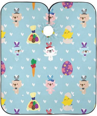 Waterproof Barber Cape - Cartoon Bear & Heart Pattern | Unisex Cheetah Haircut Bib for Men | Shop Internationally - Buy Online on GoSupps.com