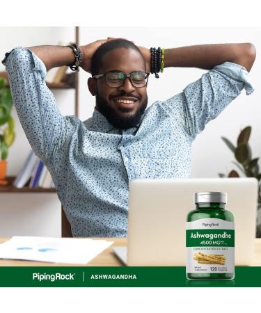 Piping Rock Ashwagandha 4500mg | 120 Capsules | Supplement with Black Pepper Extract | for Women and Men | Non-GMO Gluten Free - Buy Online on GoSupps.com