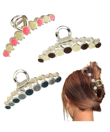 3 Pack Metal Hair Claw Clips - Fashion Hair Clips for Women and Girls, Ideal for Thick & Thin Hair - Buy Online on GoSupps.com
