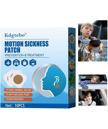 10PCS Travel Sickness Patch Sea Sickness Stickers Anti Nausea Travel Car Air Sea Vomiting Relief Pain Patch Motion Sickness Patch for Car and Boat Rides Cruise and Airplane Trips 10 Count/Box