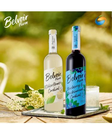 Belvoir Farm Blueberry & Blackcurrant Cordial - 100% Natural Ingredients, Vegan Friendly, 6x500ml Bottles - Buy Online on GoSupps.com